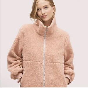 Kate Spade Sherpa Fleece Jacket Pink Sz XXS